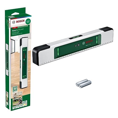Image of Bosch spirit leveland EasySpiritLevel (intuitive LED concept, sound assistance, small angle indication +/-3°, 0.1° accuracy at 0°, 90°, 180°, and 270°, printed scale, in cardboard box)