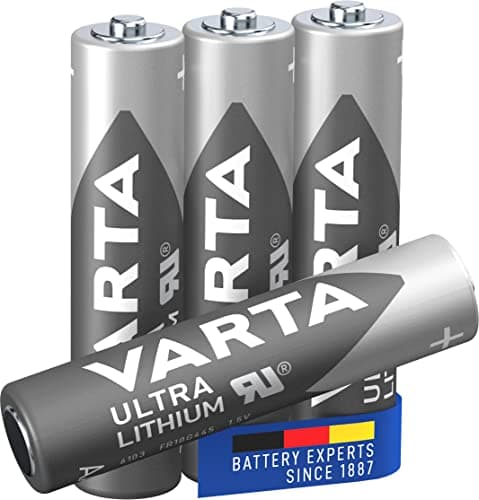 Image of VARTA Lithium AAA Micro LR03 Batteries (4-pack) - ideal for digital cameras, toys, GPS devices, sporting and outdoor applications