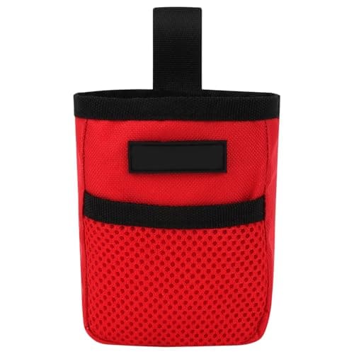 Image of MOTIBACK Dog Treat Pouch, Mini Portable Dog Training Bag with Waist Belt Clip, 600D Oxford Cloth Dog Walking Accessories for Dog Training, Red