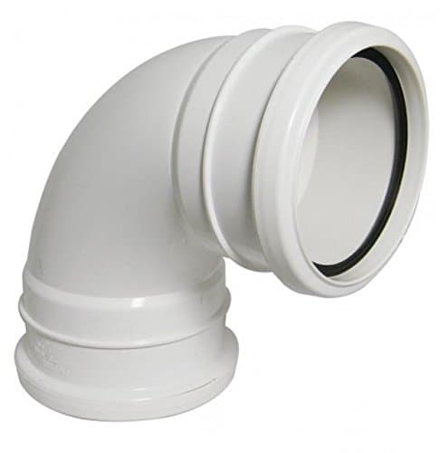 Image of FLOPLAST 110mm Ring Seal Soil 92.5 Degree Double Socket Bend - White - Pack of 2