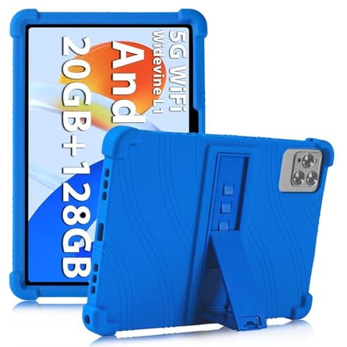 Image of ATOOZ Universal 10.1 Inch Tablet Case for TABWEE/Gleeso/Whitedeer/Byxsb C10/Ainmel/ROWT A10/Ckypad/DOOGEE/TECLAST/Blackview/OSCAL/BYYBUO/Hotlight/Higrace/Sgin Soft Silicone Case with Stand (Blue)