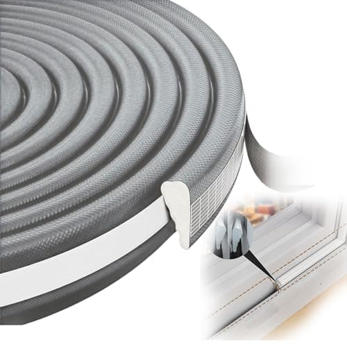 Image of Furforstk Draft Excluder Tape 5m Draught Excluder Self Adhesive Window Seal Strip, Window Soundproofing,Used for Cold-Proof, Sound-Proof and Wind-Proof (Gray)