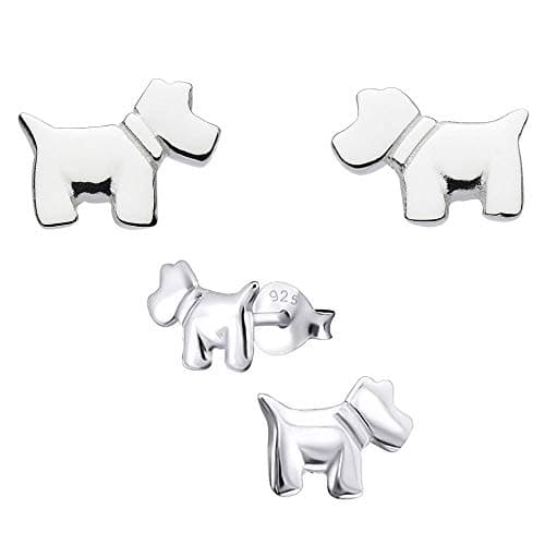 Image of JennyWrenJewels Dog Stud Earrings | UK 925 Sterling Silver | Dachshund Sausage dog | Scottie | PUG | Paws | Jewellery for women Children Girls