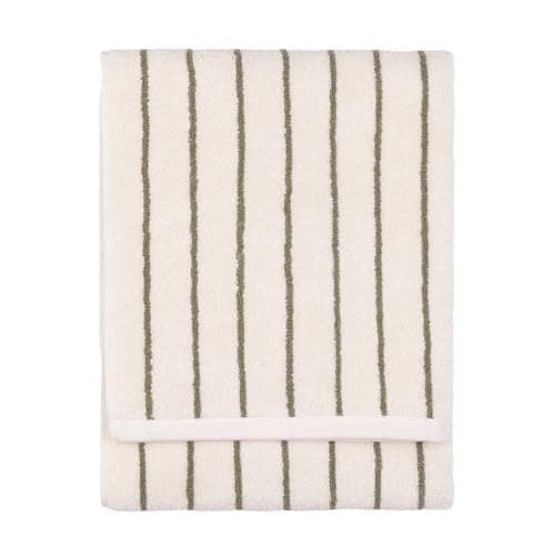 Image of Yard furn Hebden Narrow Stripe Hand Towel – Ultra Soft 100% Cotton Striped Luxury Bathroom Towel (Olive – 50x100cm)