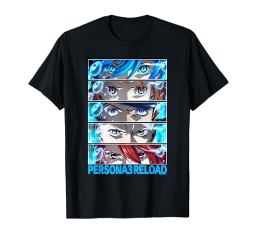 Image of Persona 3 Reload Eyes Character Close-Up Panels Video Game T-Shirt