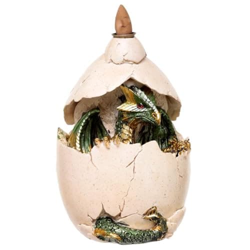 Image of Puckator Dragon Egg LED Backflow Incense Burner - Home Zen Meditation Decor Accessories - Incense Waterfall Cone Burner - Spiritual Feng Shui Gothic Goth Relaxation Gifts Gift - Desk Ornaments