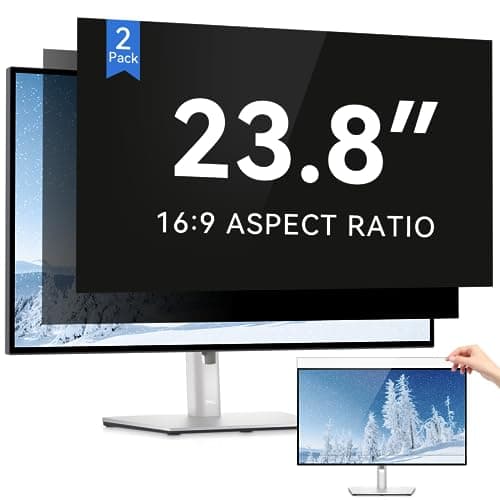Image of IPROKKO [2 Pack 23.8 Inch Computer Privacy Screen Filter, Removable Anti Glare Blue Light Scratch Protector Film for 23.8inch Computer 16:9 Widescreen Monitor, Anti Spy Security Protector Shield