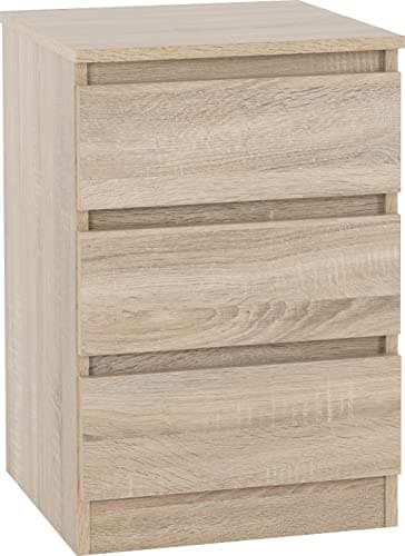 Image of Seconique Malvern 3 Drawer Bedside in Sonoma Oak Effect