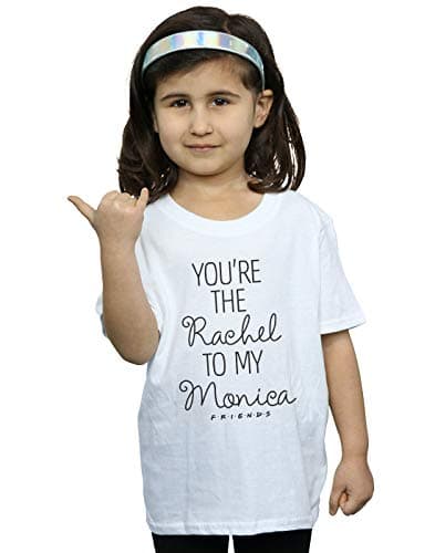 Image of Absolute Cult Friends Girls You're The Rachel to My Monica T-Shirt White 9-11 Years