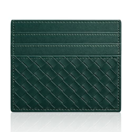 Image of Ymapinc Slim Cardholder Wallet - 11x8cm Soft PU Leather Green Card Holder for Men Credit Card Driver's License, Gift for Father or Mother