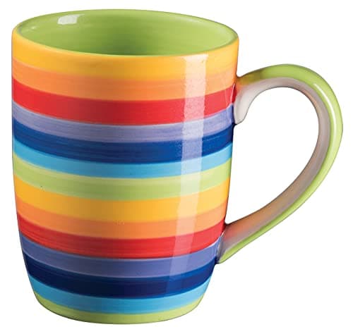 Image of Purity Style Hand Painted Rainbow Horizontal Stripe Mug
