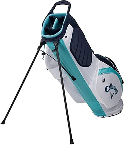 Image of Callaway Golf 2021 Hyperlite Zero Stand Bag, Double Strap, White/Blue/Navy
