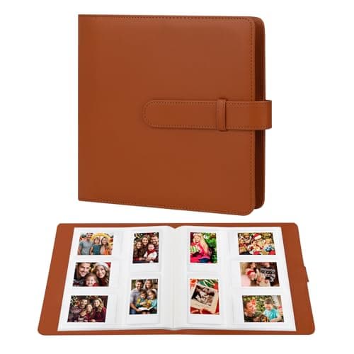 Image of 360 Pocket Photo Album for Fujifilm Instax Mini 12 11 9 8+ 8 7s 90 40 EVO Instant Camera, Fits Polaroid Snap/PIC-300/Z2300/ SocialMatic Cameras & Zip Printers (Brown)