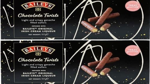 Image of Chocolate Twist Wafer Rolls Infused with Baileys Irish Cream Liqueur (Pack of 2)