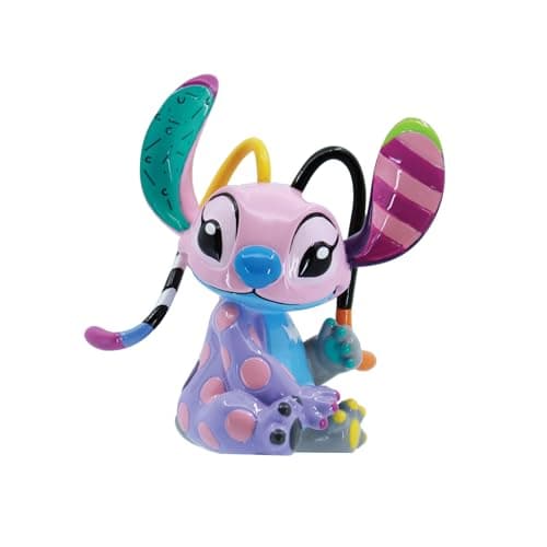 Image of Enesco Disney Britto Lilo and Stitch Angel Seated Pose Miniature Figurine, 3.25 Inch, Multicolor