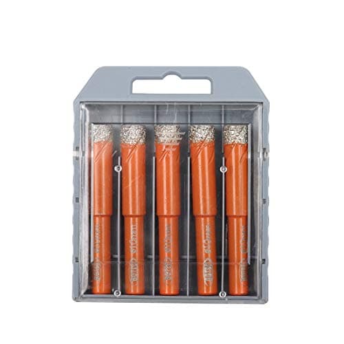 Image of Dry Diamond Drill Bit Set,BGTEC 5pcs 10mm Hole Saw for Granite,Marble,Masonry, Concrete, Tile/Ceramic, Glass, Hard Plastic,Vacuum Brazed Diamond Core Drill Bit Kit