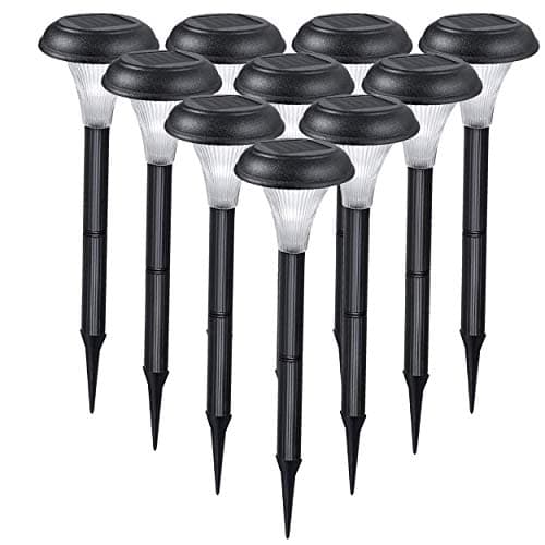 Image of Solar Garden Lights for Outdoor – 10 Brightest Light Set - Transform Your Paths, Garden, Flowerbeds, Borders and Drive - Easy NO Wires Install - Double Waterproof Seal - Stylish Design and 30cm Tall