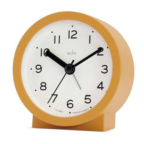 Image of Acctim Gaby Small Analogue Contemporary Bedside Alarm Clock (Dijon)