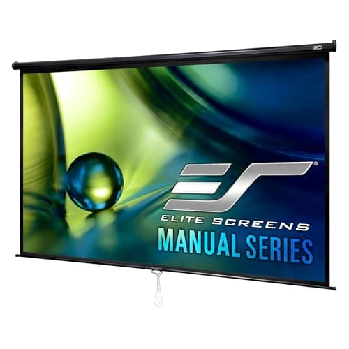 Image of Elite Screens Manual Series, 106-INCH 16:9, Pull Down Manual Projector Screen with AUTO LOCK, Movie Home Theater 8K / 4K Ultra HD 3D Ready, 2-YEAR WARRANTY, M106UWH-E24, 16:9, black, 106"", 24"" drop