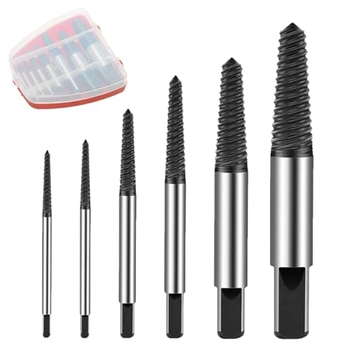 Image of 5 Pcs Easy Out Bolt Extractor Set, Screw Extractor, Damaged Bolt and Screw Removal Tool, Stud Extractor Set with Storage Box for Stripped, Broken, or Rounded Screws and Bolts