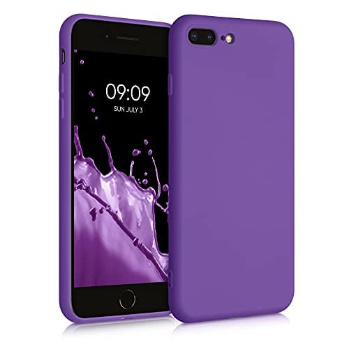 Image of kwmobile Case Compatible with Apple iPhone 7 Plus/iPhone 8 Plus Case - Slim Protective TPU Silicone Phone Cover - Orchid Purple