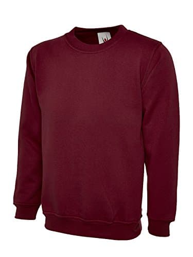 Image of Uneek 300g Plain Classic Crewneck Sweatshirt -Maroon - XX-Large