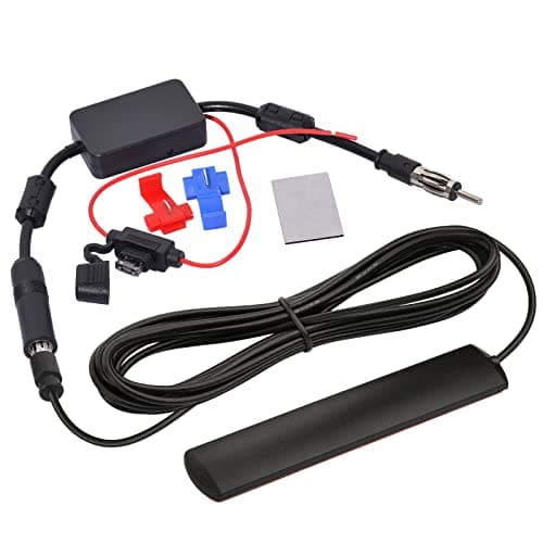 Image of Bingfu Car Radio Antenna FM AM Car Stereo Antenna with Signal Amplifier, 12V Power Supply DIN Plug Connector Adapter for Vehicle Truck SUV Car Audio Radio Stereo Media Head Unit Receiver
