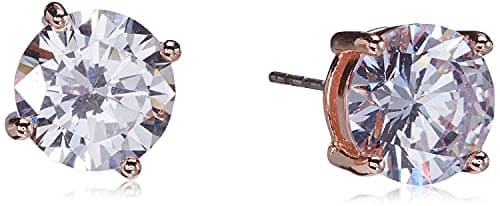 Image of GUESS Women's Hoop Ear with Crystal Stud, Rose Gold, One Size
