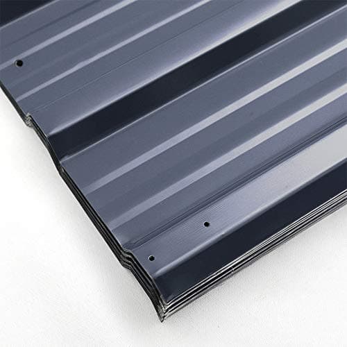 Image of The Fellie Roof Panels 12pcs Metal Roofing Sheets Garden Storage Shed Roof Sheet Garage Roofing Covers, 129x46cm-Grey