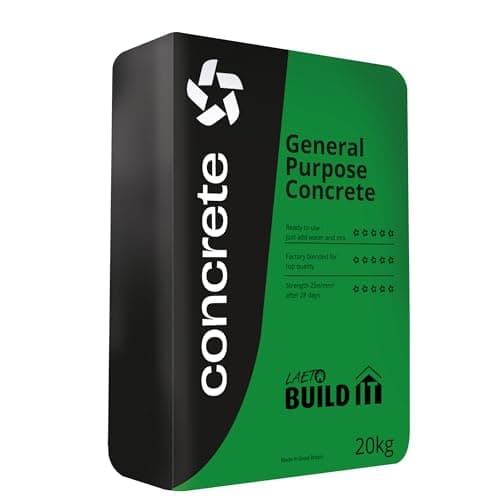 Image of Laeto General Purpose Concrete – 20kg Pre-Mixed Concrete for Paths, Patios, Steps, Repairs & DIY Projects – Ready to Use – High Strength with Graded Aggregate – Just Add Water