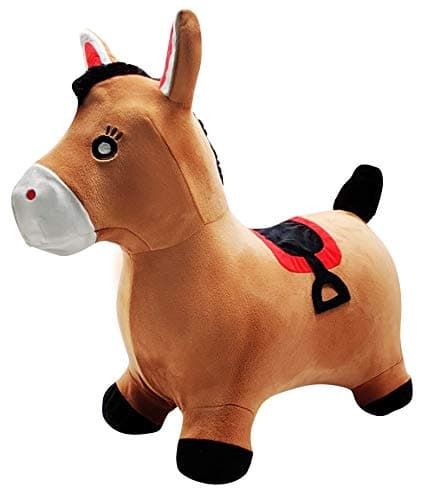Image of LEXIBOOK, Inflatable Jumping Horse with removable cover, Manual Pump Included, Secure and Durable Plastic, Brown, BGP050