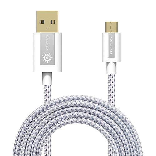 Image of STYLETECK USB A to Micro USB Cable 1M, Android USB Charger Cable Fast Charging Cable Nylon Braided Lead for Samsung Galaxy S7 Edge S6 S5 J7 J6 J5 J3 Note 5 A6 A10, Huawei Y7 Y6, Kindle, Xbox, PS4