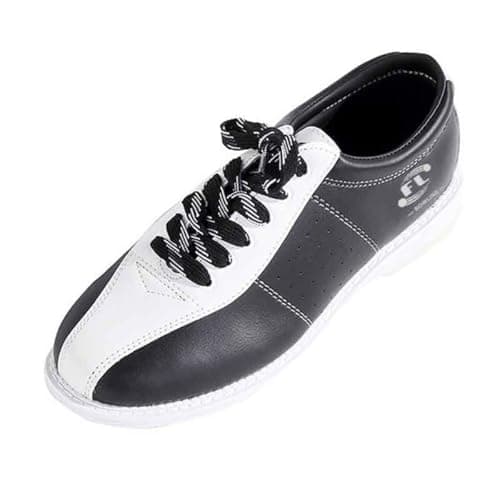 Image of VEACAM Mens Women Large Size Indoor Bowls Shoes, Bowling Trainers Lace Up Cushioning Sports Shoes,White,3.5 UK