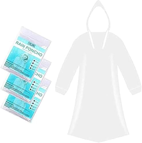 Image of CHGANG 3 Pack Rain Poncho Waterproof Emergency Raincoats Adult With Hood For Camping,Fishing,Theme Parks,Festivals