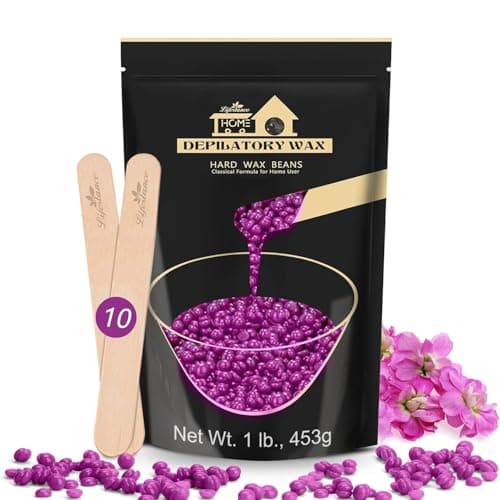 Image of Lifestance Violet 450g Wax Beads, Coarse Hair Removal Formula, Hard Wax Beads for Brazilian Bikini - Legs - Underarm- Private Part, Waxing Beads with 10 Applicators for Wax Warmers