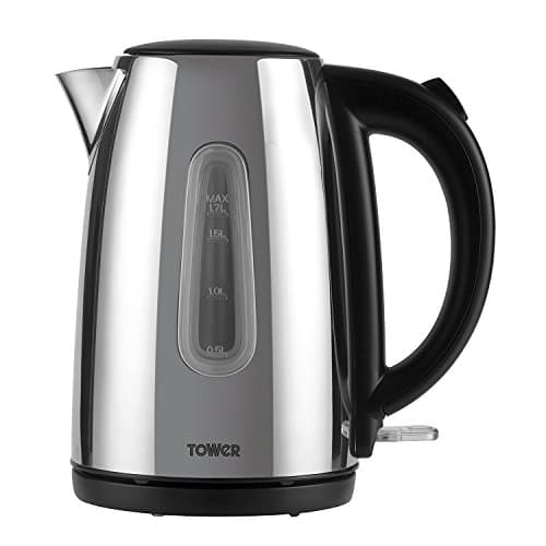 Image of Tower Infinity Rapid Boil Jug Kettle with Boil Dry Protection, Automatic Shut Off, Removable Washable Filter, 3000 W, 1.7 Litre, Polished Stainless Steel T10015P