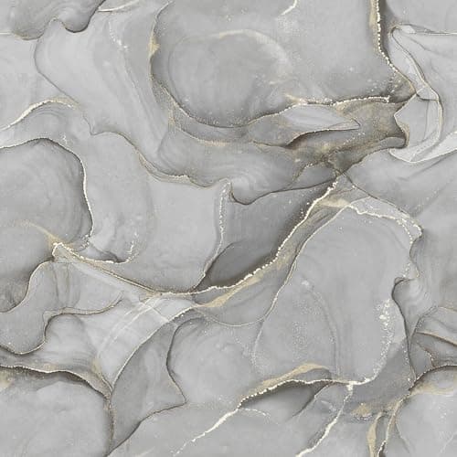 Image of Muriva Elysian Marble Effect Pattern Subtle Neutral Colours Wallpaper for Living Room, Bedroom, Hallway – Decorative Luxury Wallpaper – 212512 Black/Gold