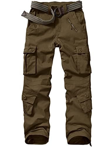Image of Jessie Kidden Women's Combat Cargo Trousers Camo Camouflage Army Military Tactical Work Pants #2083 Brown-32
