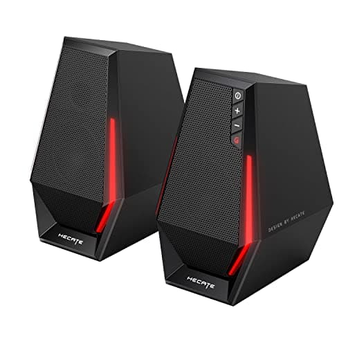 Image of HECATE G1500 Desktop Gaming Speakers Pro 2.0, Bluetooth v5.3, RGB Lighting, 10W RMS, 2.5″ Full-Range Drivers, Game/Music/Movie Modes, USB & 3.5mm AUX Inputs, Black