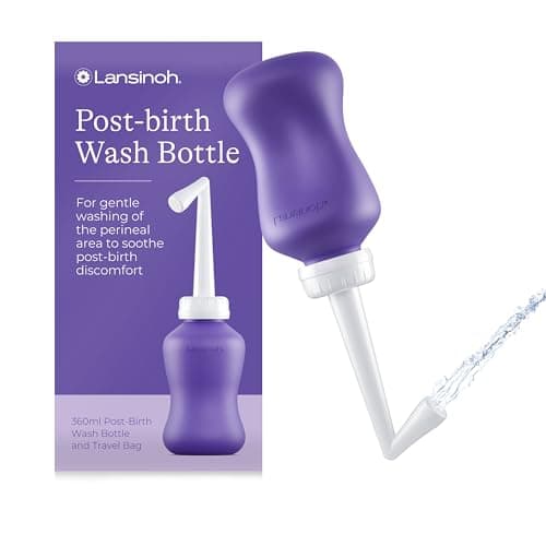 Image of Lansinoh Peri Bottle Postpartum + Travel Bag - 360 ml - Portable Bidet with Angled Spout for Soothing Post-Birth Discomfort - Post Partum Essentials