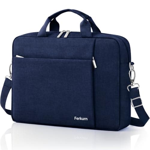 Image of Ferkurn Laptop Bag Case for Women Men, Messenger Briefcase Computer Bag with Shoulder Compatible with Macbook Pro/Air, XPS Latitude, HP Pavilion, ASUS, Acer, Samsung, Blue, 15 15.6 16 Inch