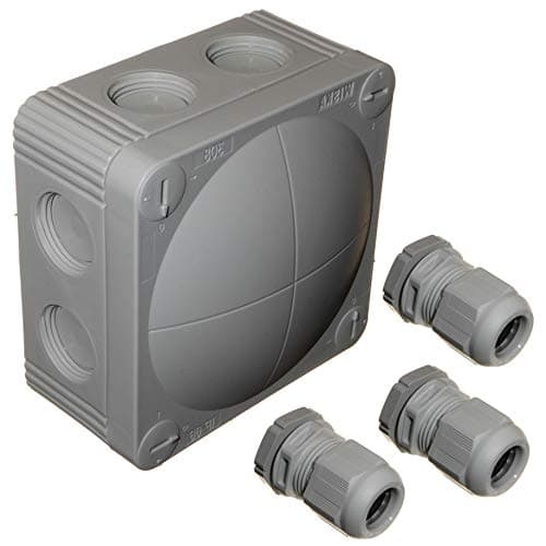 Image of Grey Wiska 308/5 Combi Junction Box with 3 x GLP20+ IP68 Cable Glands Outside Wiring