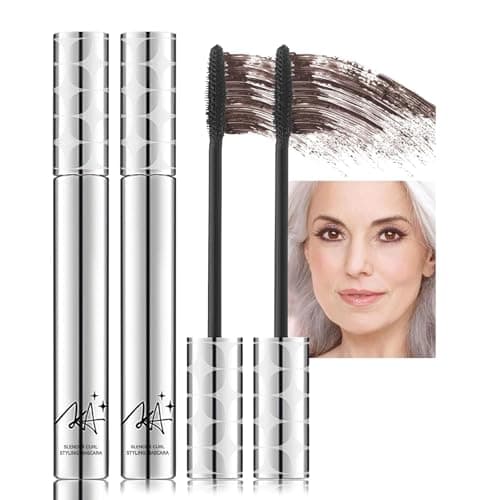 Image of Brown Mascara for Older Women,Waterproof Volumising & Lengthening Mascara for Thinning, Aging Lashes,Gentle on Sensitive Eyes(2-Pack)