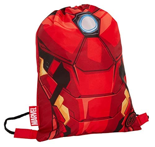 Image of Boys Marvel Iron Man Drawstring Gym Bag Avengers Sports Swimming PE Kit Backpack