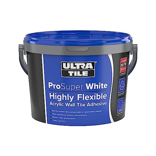 Image of Ultra Tile ProSuper White Ready Mixed Wall Adhesive Highly Flexible Water Resistant Acrylic Wall Tile Adhesive 15KG