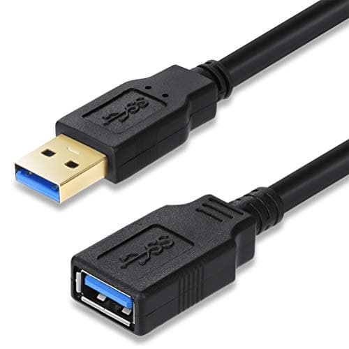 Image of XBOHJOE USB 3.0 Extension Cable 5m High Speed 3.0 USB Extender Cord Type A Male to Female Data Transfer 5Gbps for Mouse USB3 Extender Cable (1, Black, 5M)