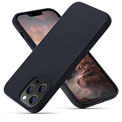 Image of OIIAEE Liquid Silicone Case Designed for iPhone 13 Pro Max Case, Ultra Slim Shockproof Protective Phone Case with Soft Microfiber Lining, 6.7'', Black
