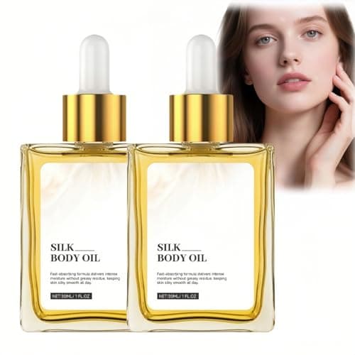 Image of 2-Pack Silk Body Oil & Firming Lotion,Moisturiser,Body Lotion for Dry Skin,Face Oil,Massage for Women - Skin Tightening,Brightening & Glow Remedy