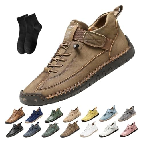 Image of Comfortable Orthopedic Sneakers,Women's Handmade Leather Orthopedic Comfy Shoes - Arch Support Adjustable Comfortable Orthopedic Shoes,Soft Support Slip on Loafers (Brown,39EU)