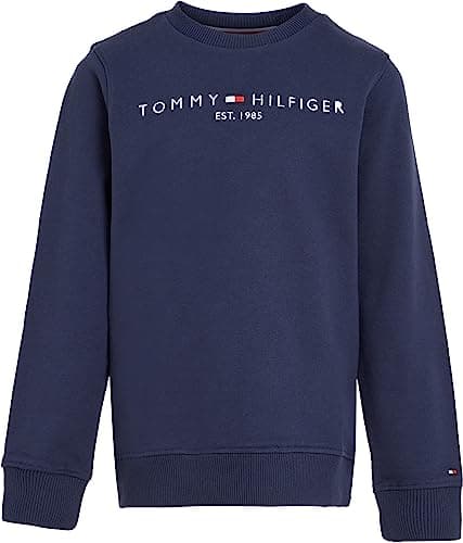 Image of Tommy Hilfiger Kids’ Unisex Essential Sweatshirt without Hood, Blue (Twilight Navy), 8 Years